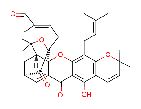(E)-2-Methyl-4-[(1R,14aS)-3aβ,4,5,7-tetrahydro-8-hydroxy-3,3,11,11-tetramethyl-13-(3-methyl-2-butenyl)-7,15-dioxo-1,5α-methano-3H,11H-furo[3,4-g]pyrano[3,2-b]xanthen-1-yl]-2-butenal