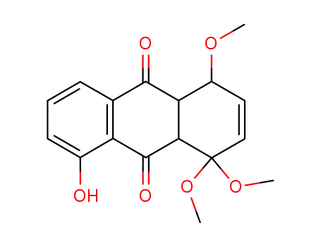 Molecular Structure of 84399-87-1 (8-Hydroxy-1,1,4-trimethoxy-1,4,4a,9a-tetrahydro-anthraquinone)