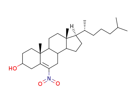 Molecular Structure of 82048-76-8 (Cholest-5-en-3-ol, 6-nitro-, (3beta)-)
