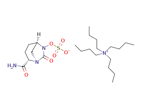 Molecular Structure of 1192651-80-1 (1-Butanaminium, N,N,N-tributyl-, (1R,2S,5R)-2-(aminocarbonyl)-7-oxo-1,6-diazabicyclo[3.2.1]oct-6-yl sulfate)