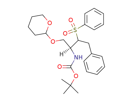 Molecular Structure of 116611-51-9 ([(S)-2-Benzenesulfonyl-3-phenyl-1-(tetrahydro-pyran-2-yloxymethyl)-propyl]-carbamic acid tert-butyl ester)