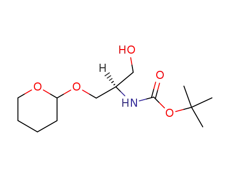 Molecular Structure of 116611-46-2 (tert-butyl [(2R)-1-hydroxy-3-(tetrahydro-2H-pyran-2-yloxy)propan-2-yl]carbamate)
