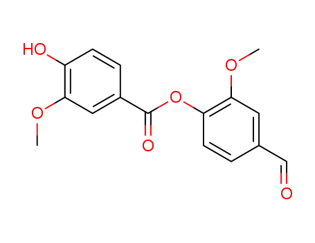 Molecular Structure of 100644-89-1 (Benzoic acid, 4-hydroxy-3-methoxy-, 4-formyl-2-methoxyphenyl ester)