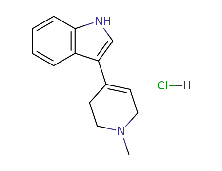 Molecular Structure of 72156-27-5 (3-(1-methyl-1,2,3,6-tetrahydropyridin-4-yl)-1H-indole hydrochloride)