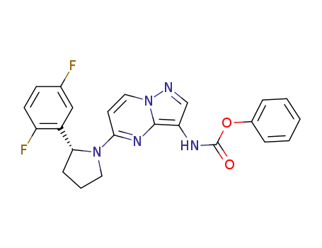 Molecular Structure of 2135871-21-3 (phenyl (5-((R)-2-(2,5-difluorophenyl)pyrrolidin-1-yl)-3,3a-dihydropyrazolo[1,5-a]pyrimidin-3-yl)carbamate)