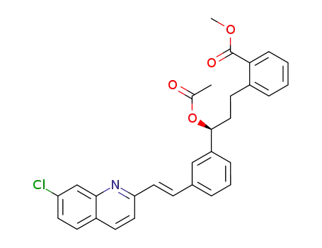 Molecular Structure of 184763-59-5 (2-((S)-3-Acetoxy-3-{3-[(E)-2-(7-chloro-quinolin-2-yl)-vinyl]-phenyl}-propyl)-benzoic acid methyl ester)