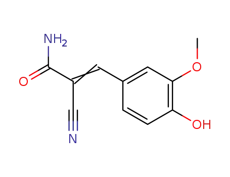 Molecular Structure of 91138-32-8 (2-cyano-3-(4-hydroxy-3-methoxyphenyl)prop-2-enamide)