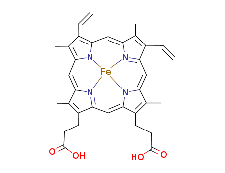 Ferrate(2-),[7,12-diethenyl-3,8,13,17-tetramethyl-21H,23H-porphine-2,18-dipropanoato(4-)-kN21,kN22,kN23,kN24]-, hydrogen (1:2), (SP-4-2)- cas  14875-96-8