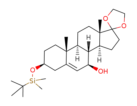 Molecular Structure of 202415-78-9 (5-androsten-3β,7β-diol-17-one ethylene ketal 3-tert-butyldimethylsilyl ether)