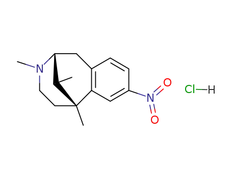 Molecular Structure of 101834-41-7 (3,6,11-trimethyl-8-nitro-1,2,3,4,5,6-hexahydro-2,6-methano-3-benzazocine hydrochloride)