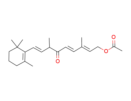 (+/-)-(E,E,E)-9-(acetyloxy)-3,7-dimethyl-1-<2,6,6-trimethyl-1-cyclohexen-1-yl>-1,5,7-nonatrien-4-one