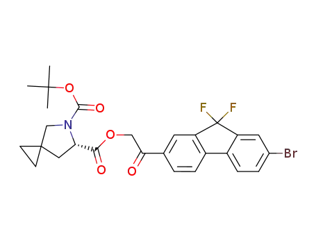 Molecular Structure of 1499193-61-1 (5-Azaspiro[2.4]heptane-5,6-dicarboxylic acid, 6-[2-(7-broMo-9,9-difluoro-9H-fluoren-2-yl)-2-oxoethyl] 5-(1,1-diMethylethyl) ester, (6S)-)