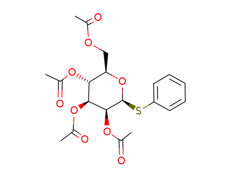 Molecular Structure of 65236-85-3 (β-1-deoxy-1-C-(phenylthio)-2,3,4,5-tetra-O-acetyl-D-mannopyranose)