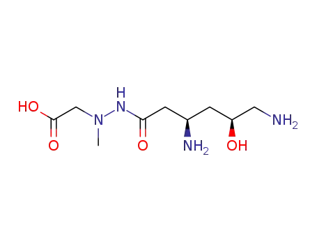 Molecular Structure of 69352-42-7 (3,6-Diamino-5-hydroxyhexanoic acid 2-(carboxymethyl)-2-methyl hydrazide)