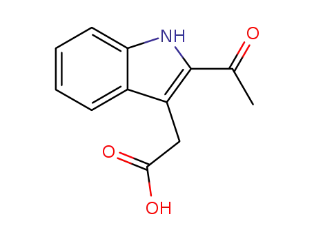 Molecular Structure of 91569-49-2 (1H-Indole-3-acetic acid, 2-acetyl-)