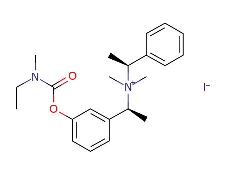 Molecular Structure of 1412902-83-0 ((S)-1-(3-(ethyl(methyl)carbamoyloxy)phenyl)-N,N-dimethyl-N-((S)-1-phenylethyl)ethanaminium iodide)