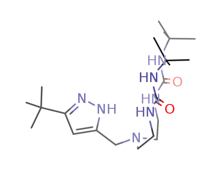 Molecular Structure of 1000006-56-3 (3-(bis[(N'-tert-butylureaylato)-N-ethyl]aminatomethyl)-5-tert-butyl-1H-pyrazole)