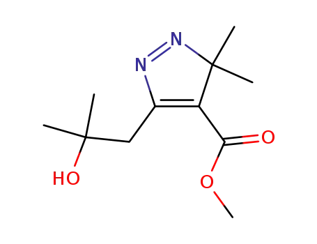 Molecular Structure of 82528-30-1 (3H-Pyrazole-4-carboxylic acid,
5-(2-hydroxy-2-methylpropyl)-3,3-dimethyl-, methyl ester)
