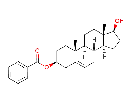 Molecular Structure of 96073-67-5 (Benzoic acid (3S,8R,9S,10R,13S,14S,17S)-17-hydroxy-10,13-dimethyl-2,3,4,7,8,9,10,11,12,13,14,15,16,17-tetradecahydro-1H-cyclopenta[a]phenanthren-3-yl ester)