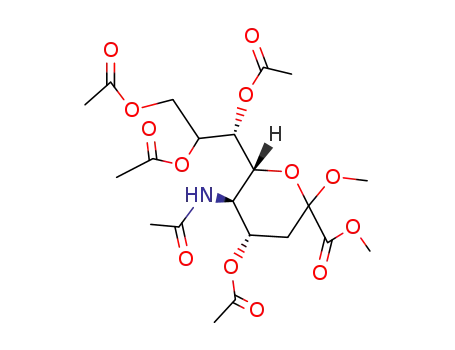 Molecular Structure of 56323-64-9 (Methyl 5-(acetylamino)-4-O,7-O,8-O,9-O-tetraacetyl-3,5-dideoxy-D-glycero-D-galacto-2-nonuropyranosidonic acid methyl ester)