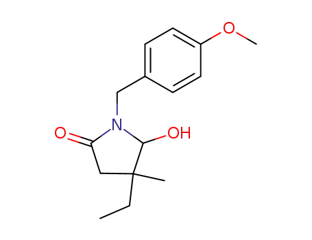 Molecular Structure of 166324-35-2 (4-ethyl-5-hydroxy-1-(4-methoxybenzyl)-4-methylpyrrolidin-2-one)