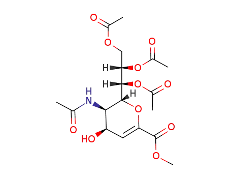 Molecular Structure of 80973-54-2 (Methyl 5-acetamido-7,8,9-tri-O-acetyl-2,6-anhydro-3,5-dideoxy-D-glycero-D-talo-non-2-enonate)