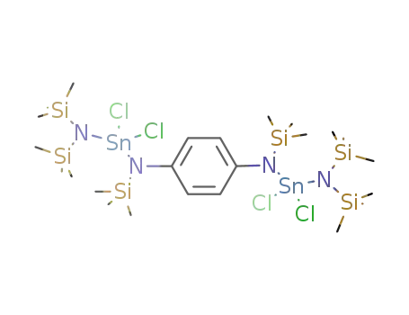 Molecular Structure of 157201-33-7 ({((CH<sub>3</sub>)3Si)2NSnCl<sub>2</sub>NSi(CH<sub>3</sub>)3}2C<sub>6</sub>H<sub>4</sub>)