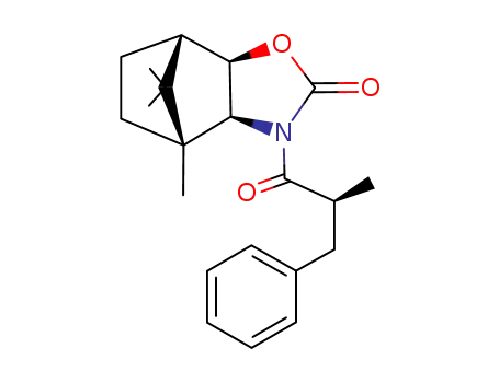 Molecular Structure of 159990-17-7 ((1S,2R,6S,7R)-7,10,10-Trimethyl-5-((S)-2-methyl-3-phenyl-propionyl)-3-oxa-5-aza-tricyclo[5.2.1.0<sup>2,6</sup>]decan-4-one)
