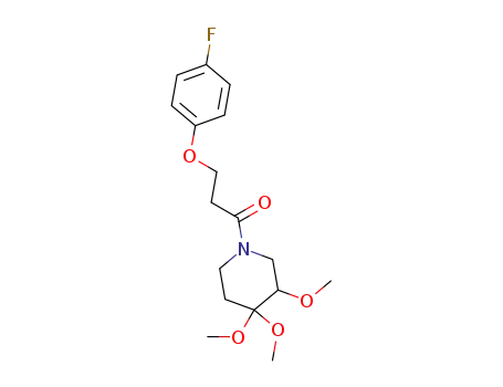 Molecular Structure of 368424-42-4 (1-Propanone, 3-(4-fluorophenoxy)-1-(3,4,4-trimethoxy-1-piperidinyl)-)