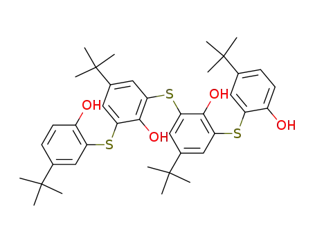 Molecular Structure of 56857-30-8 (Phenol,
2,2'-thiobis[4-(1,1-dimethylethyl)-6-[[5-(1,1-dimethylethyl)-2-hydroxyphen
yl]thio]-)
