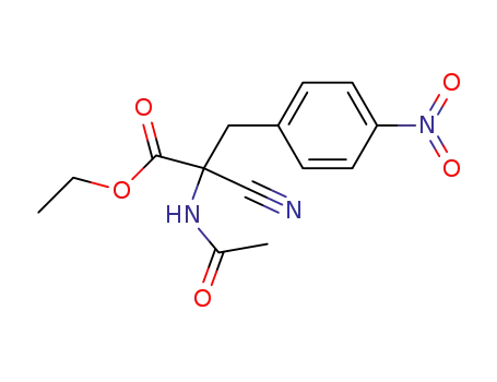 Molecular Structure of 20877-15-0 (Phenylalanine, N-acetyl-a-cyano-4-nitro-, ethyl ester)