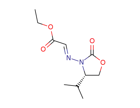 Molecular Structure of 740808-89-3 ((S,E)-ethyl 2-(4-isopropyl-2-oxooxazolidin-3-ylimino)acetate)