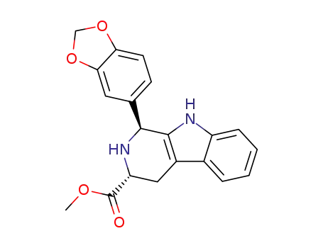 Molecular Structure of 171596-42-2 ((1S,3R)-Methyl-1,2,3,4-tetrahydro-1-(3,4-Methylenedioxyphenyl)-9H-pyrido[3,4-b]indole-3-carboxylate)