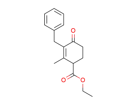 Molecular Structure of 17939-02-5 (rac.-2-Benzyl-3-methyl-4-carbethoxy-Δ<sup>2</sup>-cyclohexenon-(1))