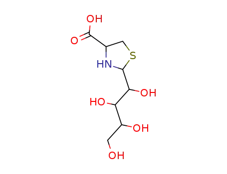 Molecular Structure of 17087-36-4 (2-(1,2,3,4-tetrahydroxybutyl)thiazolidine-4-carboxylic acid)