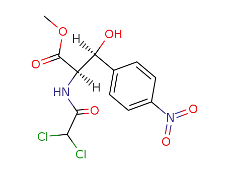 Molecular Structure of 123410-35-5 ((-)-(2R,3S)-N-(Dichloroacetyl)-3-(4-nitrophenyl)serine methyl ester)