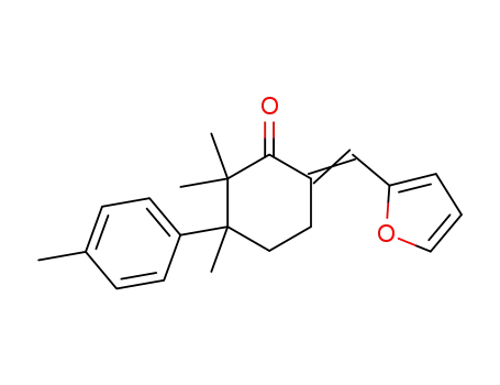 Molecular Structure of 95002-07-6 (6-furfurylidene-2,2,3-trimethyl-3-<i>p</i>-tolyl-cyclohexanone)
