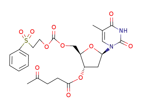 4-Oxo-pentanoic acid (2R,3S,5R)-2-(2-benzenesulfonyl-ethoxycarbonyloxymethyl)-5-(5-methyl-2,4-dioxo-3,4-dihydro-2H-pyrimidin-1-yl)-tetrahydro-furan-3-yl ester