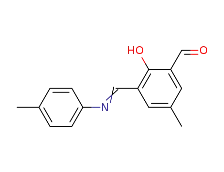 Molecular Structure of 92962-93-1 (2-formyl-4-methyl-6-((p-tolylimino)methyl)phenol)