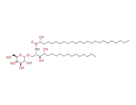 Molecular Structure of 148289-27-4 (Tetracosanamide,N-[(1S,2S,3R)-1-[(a-D-galactopyranosyloxy)methyl]-2,3-dihydroxyhexadecyl]-2-hydroxy-, (2R)-)