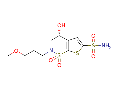 (R)-3,4-Dihydro-4-hydroxy-2-(3-methoxypropyl)-2H-thieno[3,2-e]-1,2- thiazine-6-sulfonamide 1,1-dioxide