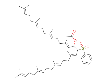 Acetic acid (3E,7E,11E)-2-benzenesulfonyl-4,8,12,16-tetramethyl-1-((1E,5E,9E)-2,6,10,14-tetramethyl-pentadeca-1,5,9,13-tetraenyl)-heptadeca-3,7,11,15-tetraenyl ester