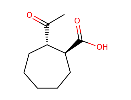 (+/-)-<i>trans</i>-2-acetyl-cycloheptanecarboxylic acid