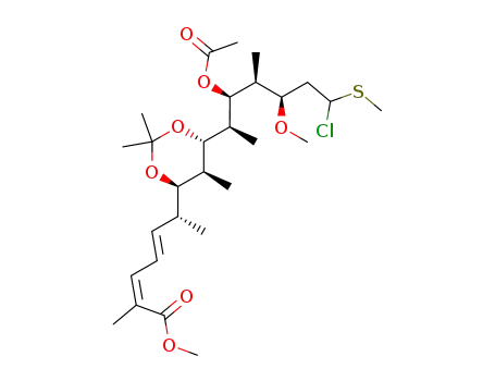 (2Z,4E)-(R)-6-[(4R,5S,6S)-6-((1S,2S,3S,4R)-2-Acetoxy-6-chloro-4-methoxy-1,3-dimethyl-6-methylsulfanyl-hexyl)-2,2,5-trimethyl-[1,3]dioxan-4-yl]-2-methyl-hepta-2,4-dienoic acid methyl ester
