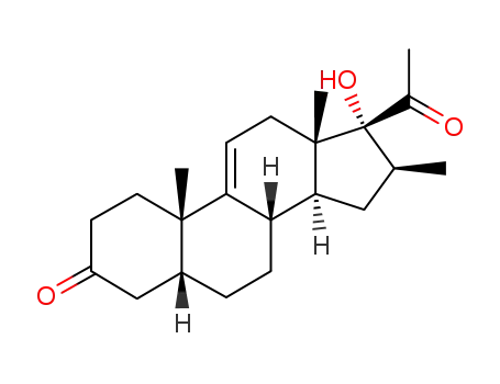 Molecular Structure of 13656-78-5 (17-hydroxy-16beta-methyl-5beta-pregn-9(11)-ene-3,20-dione)