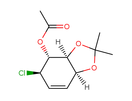 Molecular Structure of 1582805-94-4 ((1R,2R,3S,4S)-1-chloro-2-acetoxy-3,4-(isopropylidenedioxy)-cyclohex-5-ene)