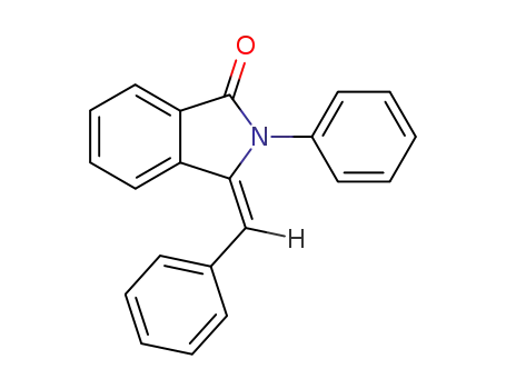 Molecular Structure of 82971-75-3 (1H-Isoindol-1-one, 2,3-dihydro-2-phenyl-3-(phenylmethylene)-, (E)-)