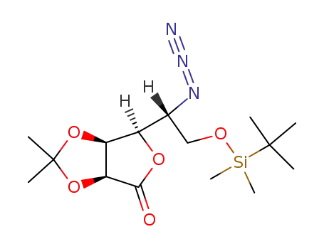 Molecular Structure of 118464-49-6 (5-Azido-6-(tert-butyldimethylsilyl)-2,3-O-isopropylidene L-Gulono-1,4-lactone)