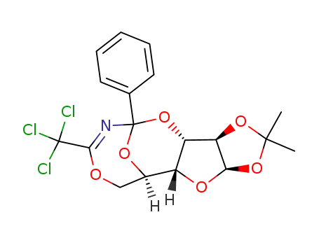 Molecular Structure of 108782-71-4 ((1R-,2R-,4R-,8R-,9S-,11R- or 11S)-6,6-dimethyl-11-phenyl-13-trichloromethyl-3,5,7,10,14,16-hexaoxa-12-aza-tetracyclo<9,4,1,0<sup>2,9</sup>.0<sup>4,8</sup>>-hexadec-12-ene)