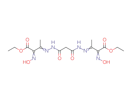 Molecular Structure of 384814-78-2 (malonic acid bis-(2-ethoxycarbonyl-2-hydroxyimino-1-methyl-ethylidenehydrazide))
